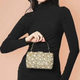Lavie Luxe Gold LX Crystal Frame Clutch-picture-6