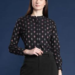 Hancock Black Cotton Printed Shirt-image-77