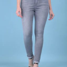 Crimsoune Club Grey Blended Skinny Fit Mid Rise Jeans-image-100