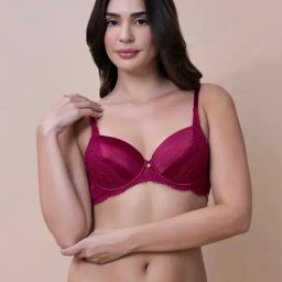 Amante Magenta Polyester Solid T-Shirt Bra-picture-11