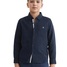 Rare Ones Boys Navy Cotton Solid Shirt-image-84
