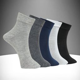 MJE Unisex Pack Of 5 Everyday Lightweight Ankle-Length Socks-image-71