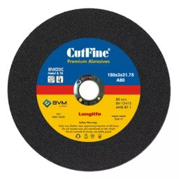CUTFINE 152.4 mm (6 Inch) Dia, 3 mm Thickness Cutting Wheel, A80 (Pack of 50)-32