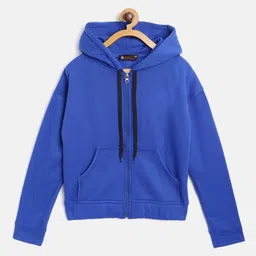 Belle Fille Unisex Kids Blue Fleece Lightweight Longline Open Front Jacket-image-73
