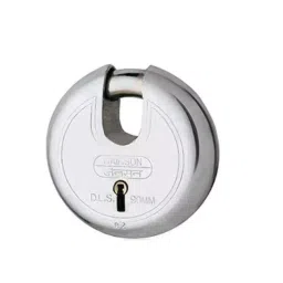 Jainson Locks D.L.S. Iron 90 mm Mild Steel Chrome Plated Finish 4 Keys Disc Padlock-45