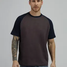 Be Savage Colourblocked Cotton Round Neck Short Sleeves T-shirt-image-77