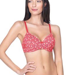Amante Red Non Wired Padded T-Shirt Bra-image-92