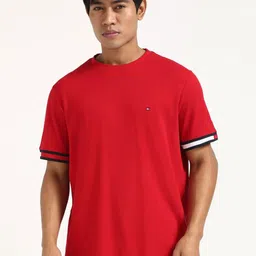 Tommy Hilfiger Men Solid Round Neck Cotton T-shirt-image-59
