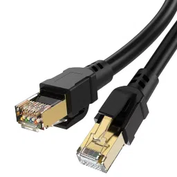 Bestor 1 m 2000 MHz RJ45 Connector Cat 8 High Speed Ethernet Cable Black 40 GBPS for Gaming, Router, PS4, Xbox-45