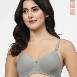 LILY dapyklis Pack Of 3 Full Coverage Lightly Padded T-shirt Bra-image-24
