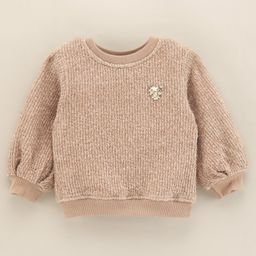 Little Kangaroos Full Sleeves Winter Top With Sequins Detailing- Brown-picture-0