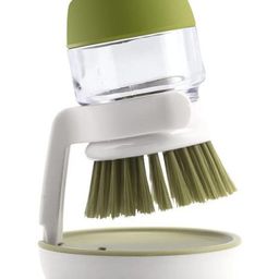 MOMISY Plastic Cleaning Brush with Soap Dispenser for Kitchen Sink Dish Washer with Storage Stand- Green-image-41