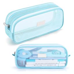 Bunie Transparent Pencil Pouch with Zipper Closure Pack of 1 - Blue-image-69