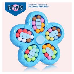 NHR Magic Bean Rotating Flower for Relieving Stress,Anxiety for Kids & Adults Pack of 1 - Multi-Colored-9
