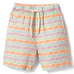 US Polo Assn Cotton Knit Shorts with Brand Name Print - Multicolor-image-31