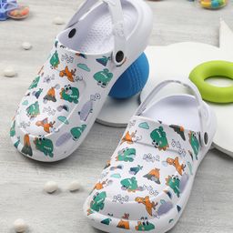 LIBERTY Dinosaur Designed Perforated Clogs - White-image-27