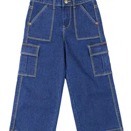 Under Fourteen Only Solid Cargo Jeans - Dark Blue-picture-28