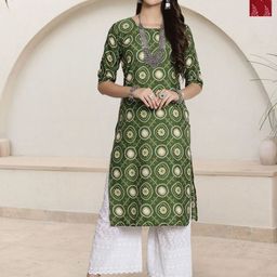HERE&NOW Women Pack of 2 Ethnic Motifs Printed Crepe Kurta-picture-32