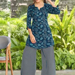 CHANSI Printed Notch Neck Tunic With Palazzo-picture-21