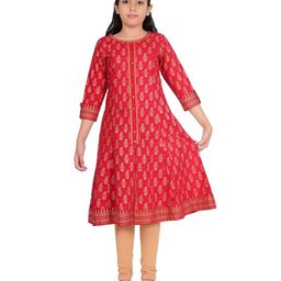IKRASS Ethnic Motifs Print A-Line Midi Dress-image-92