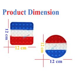 FunBlast Circle & Square Shaped Pop Bubble Stress Relieving Silicone Pop It Fidget Toy Pack Of 2 - Multicolor image 3