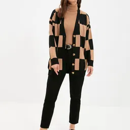 Trendyol Women Checked Longline Cardigan-image-86