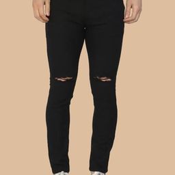 LINARIA Men Classic Tapered Fit Slash Knee Jeans-image-36