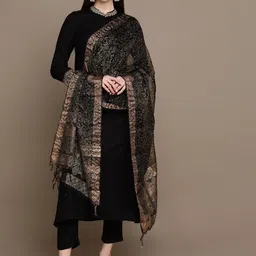 HERE&NOW Women Embroidered Regular Kurta with Trousers & With Dupatta-picture-14