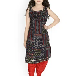 Kidotsav Girls Floral Printed Regular Kurti with Dhoti Pants-image-60