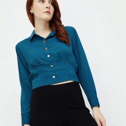 Code by Lifestyle Teal Regular Fit Shirt-image-19