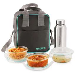 MAGNUS Solid Transparent Borosilicate 400ml Lunch Box Set-4