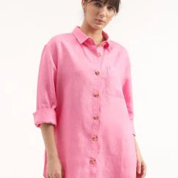 United Colors of Benetton Pink Linen Regular Fit Shirt-picture-16