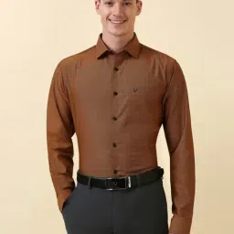 Allen Solly Brown Cotton Slim Fit Shirt-picture-37