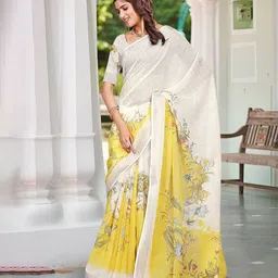 Mitera Women Floral Printed Pure Cotton Saree-picture-28