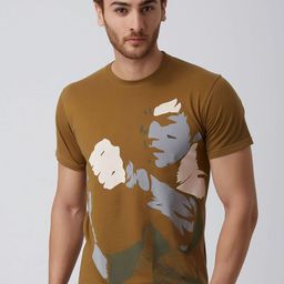 YAK YAK Men Olive Green Printed Round Neck Slim Fit T-shirt-image-20