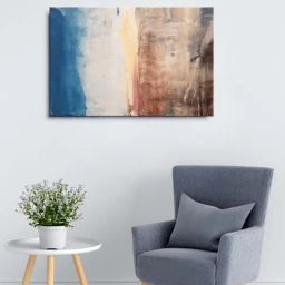 999store Brown & Blue Abstract Framed Canvas Painting-31