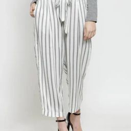 Sera White Striped Trousers-43