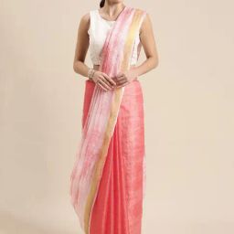 Geroo Jaipur Peach Tie-Dye Saree With Blouse-picture-38