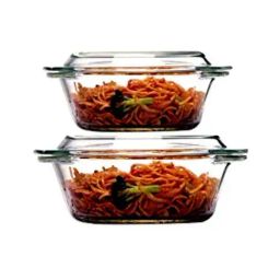 Femora Transparent Borosilicate Glass Serving Bowls with Lid (1000 ml & 2000 ml) - Set of 2-31