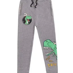 Lazy Shark Kids Grey Printed Joggers-picture-33