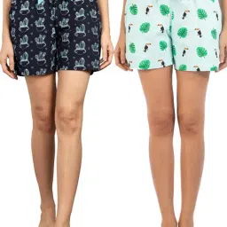 Nite Flite Multicolor Printed Night Shorts (Pack of 2)-image-62