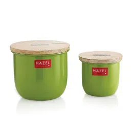 HAZEL Green Galvanized Metal Containers - Set of 2 (0.25L)-31