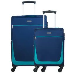 Carriall Navy 4 Wheel Large Soft Cabin Trolley Pack of 2 - 49 cm-image-52