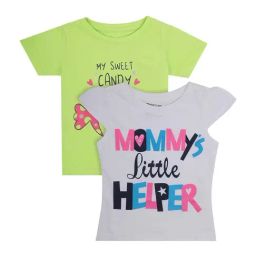 Bodycare Kids White & Forest Green Cotton Printed T-Shirt (Pack of 2)-picture-8