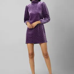 Only Purple Embellished Mini Shift Dress-picture-15