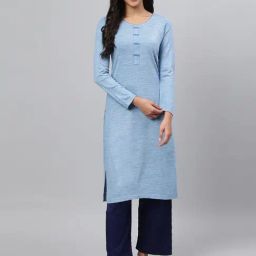 Aurelia Blue Straight Kurta-picture-5