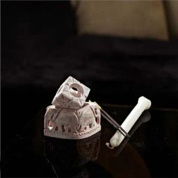 Aapno Rajasthan Beige Natural Sand Stone Carved Elephant Candle Stand-image-45