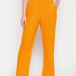 Clovia Mustard Cotton Printed Pyjamas-picture-27