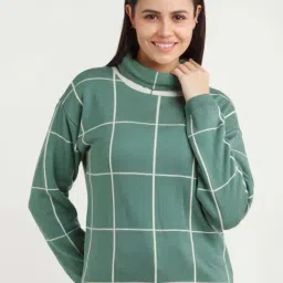 Zink London Green Chequered Sweater-picture-19