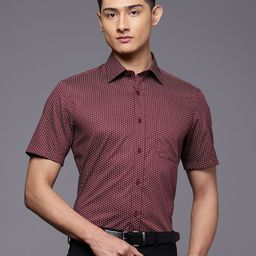 Louis Philippe Pure Cotton Classic Fit Geometric Printed Formal Shirt-image-44